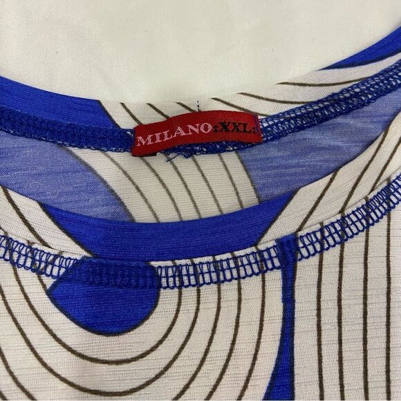 Milano purple and white whirlwind print top size XXL - Picture 4 of 8